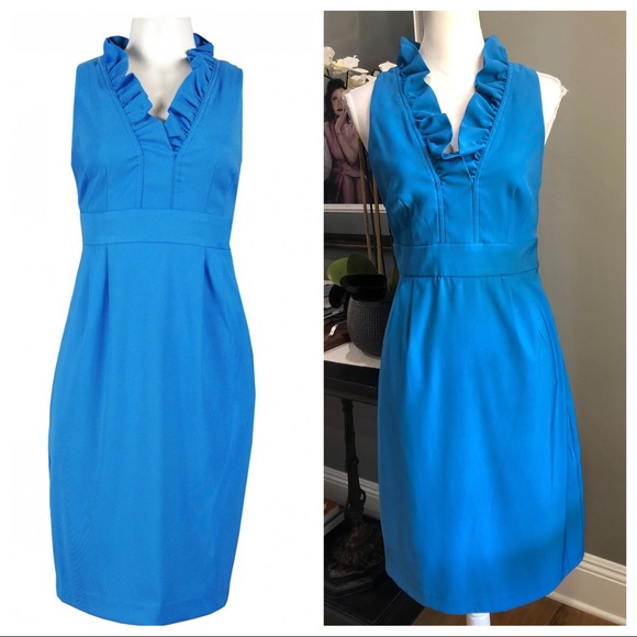 London Times Dresses & Skirts - London Times Sleeveless Ruffled Stretch Dress 10